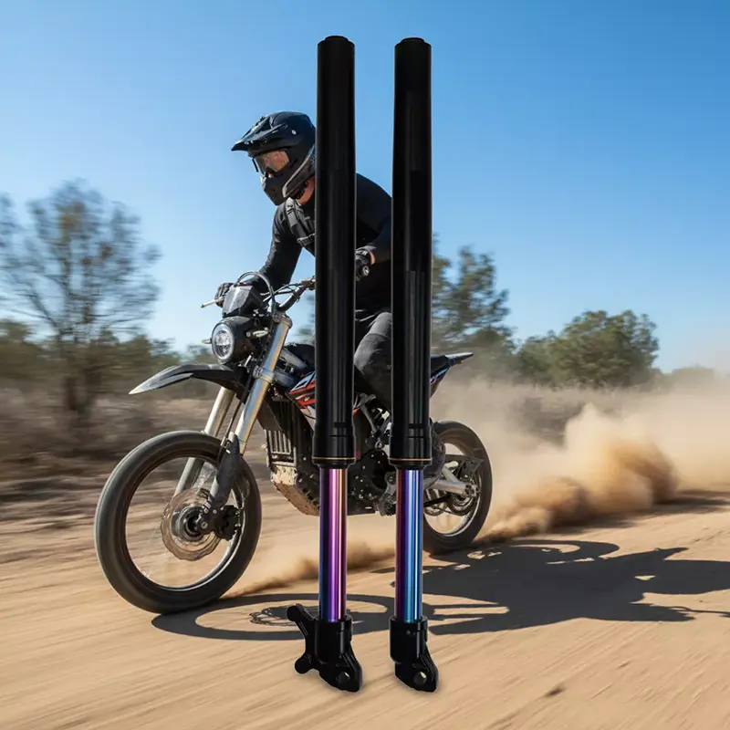 Перевернута передня вилка мотоциклетного амортизатора кольору веселки